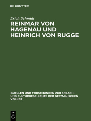 cover image of Reinmar von Hagenau und Heinrich von Rugge